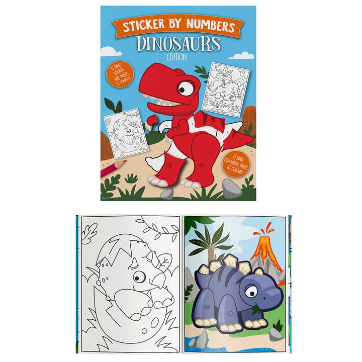 Dino Sticker By Numbers Book for wholesale by Joe Davies