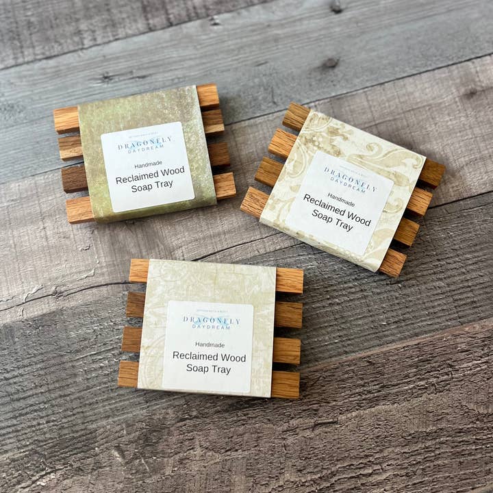 Reclaimed Wood Soap Dish Made in Oregon for wholesale by Dragonfly DayDream