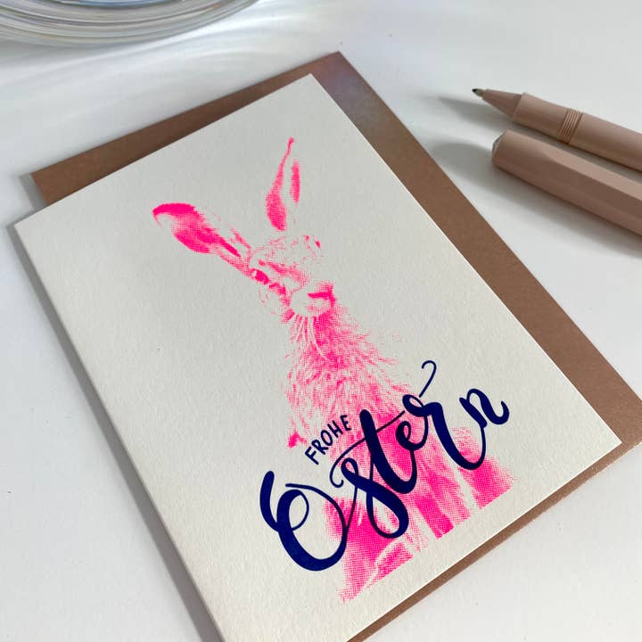 Pink Stories - Wholesale Easter Card - Frohe Ostern Foto pink