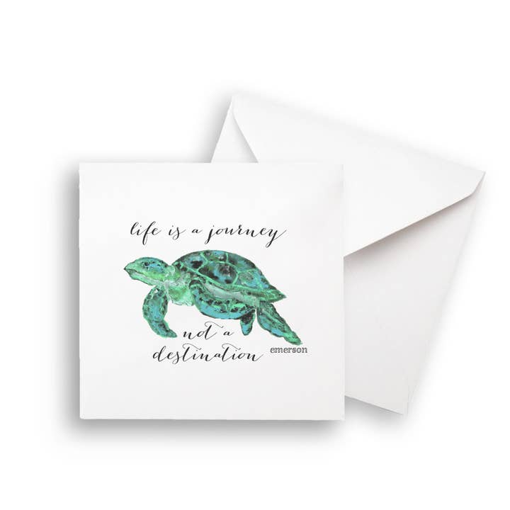 French Graffiti - Wholesale Tea Towel - Blue Sea Turtle with Quote