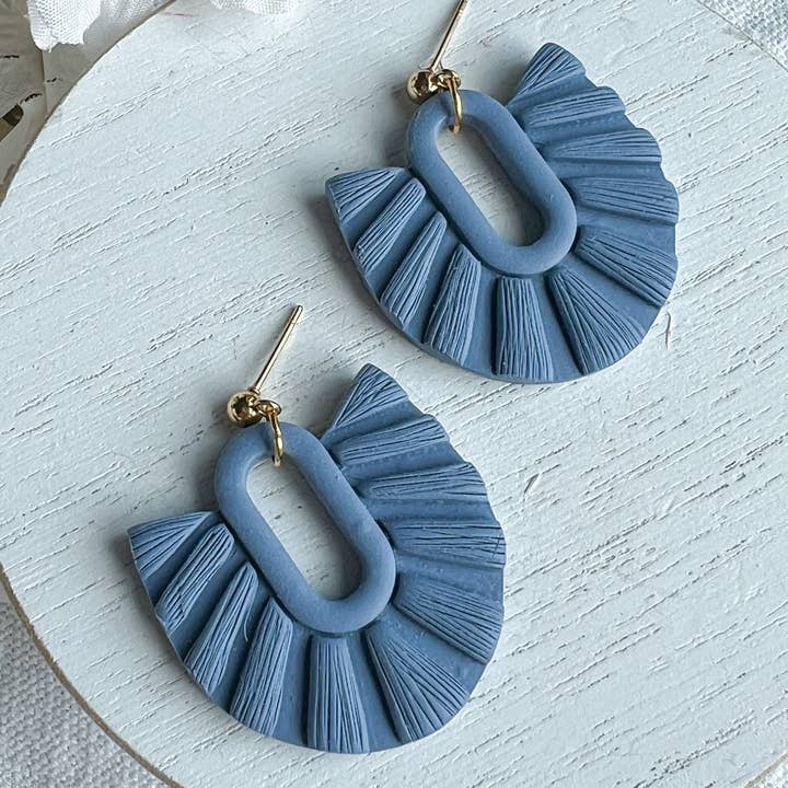 Morning Dew Designs - Wholesale Dangle Earrings - Bluestone Faux Macrame Polymer Clay Earrings3