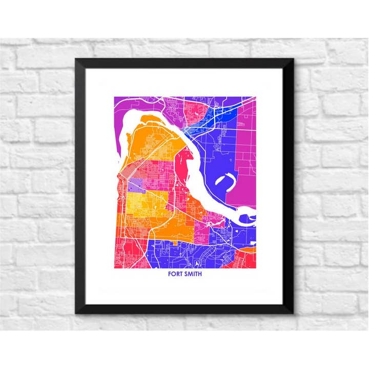 Juanita's Adventures - Wholesale Art Print - Fort Smith Arkansas Map Print2