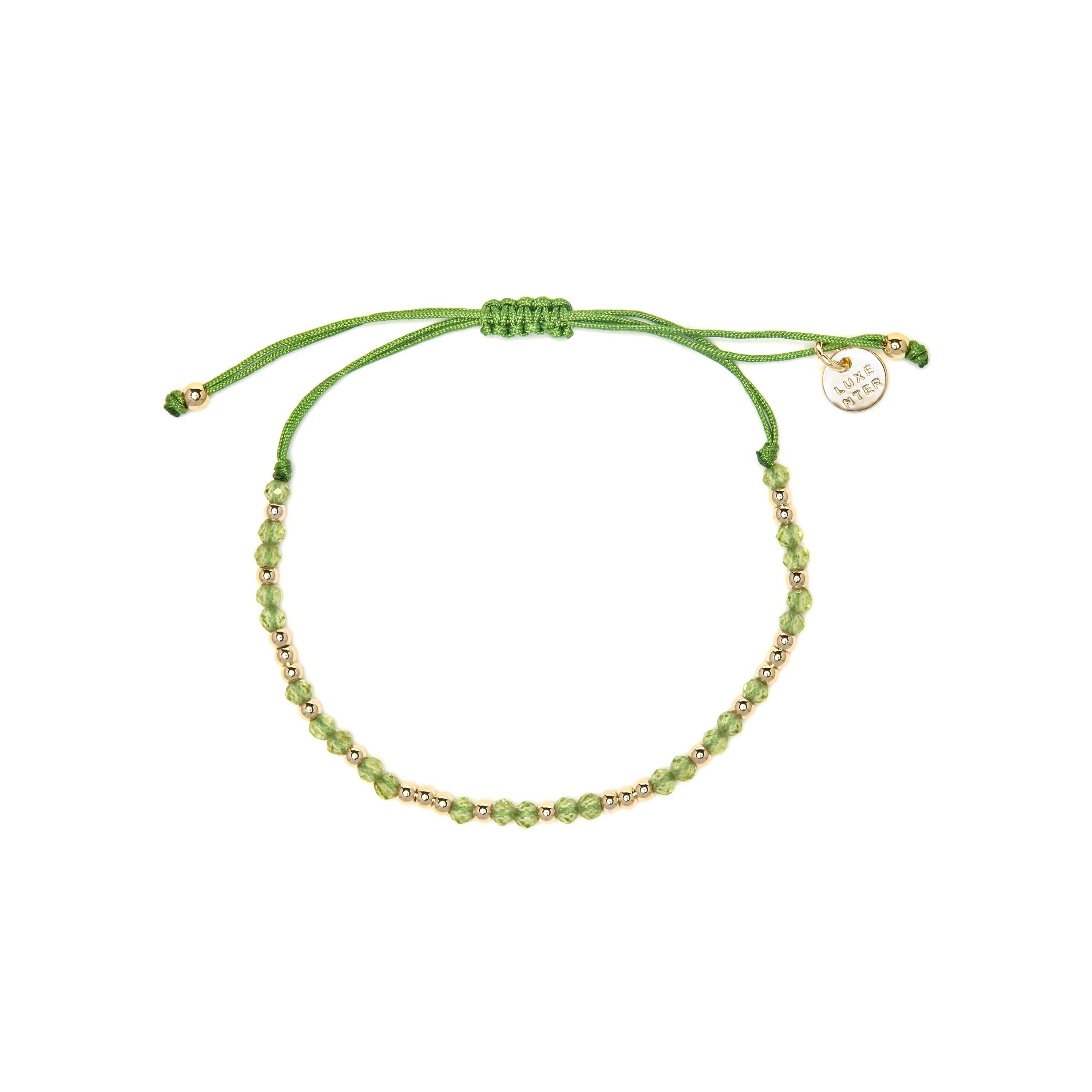 Luxenter - Wholesale Beaded Bracelet - Pulsera Luxenter acabado oro amarillo de 18k y Circonita Peridoto - Likah2