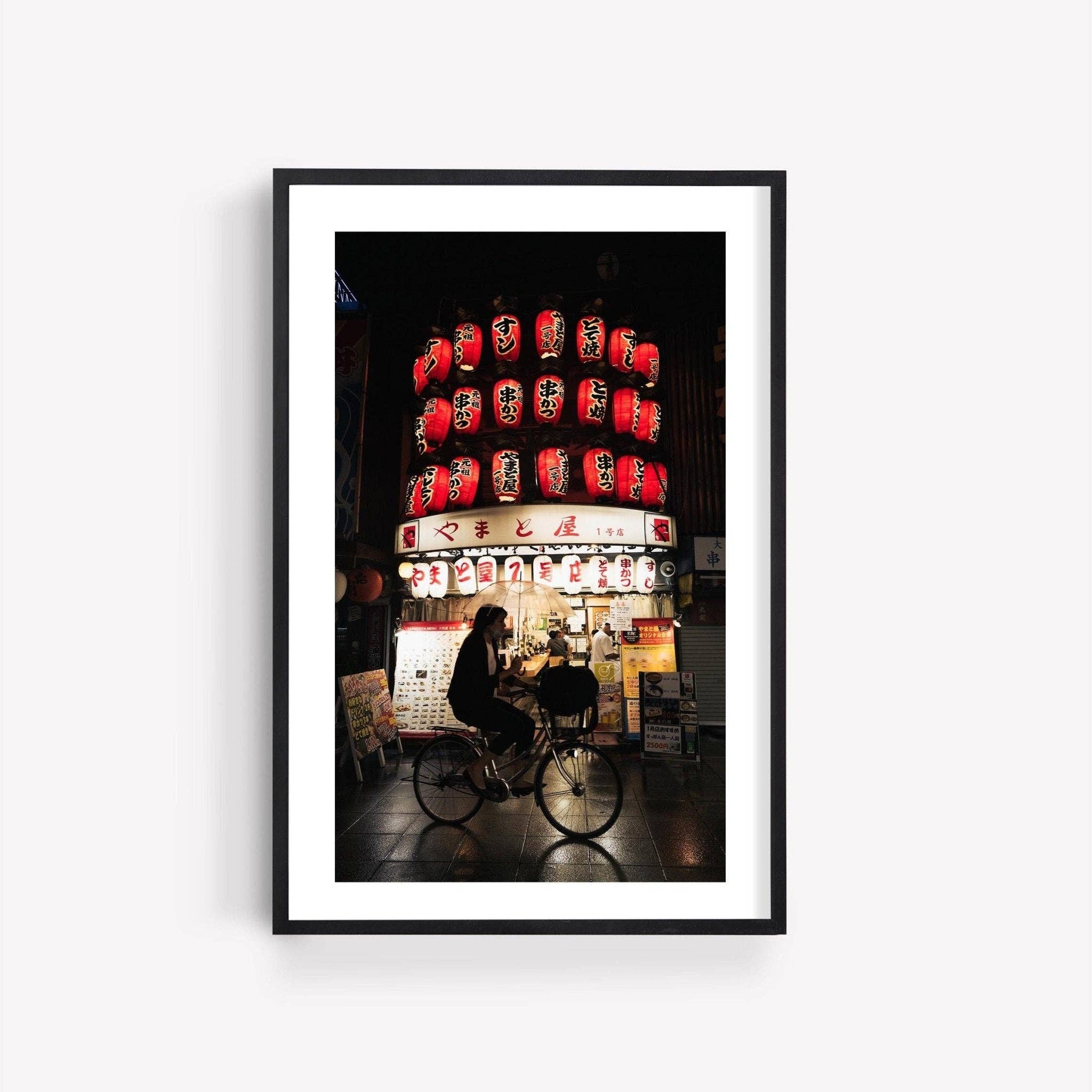 Annie Ambience - Wholesale Photograph - Osaka Lantern Biker | Photography Wall Art