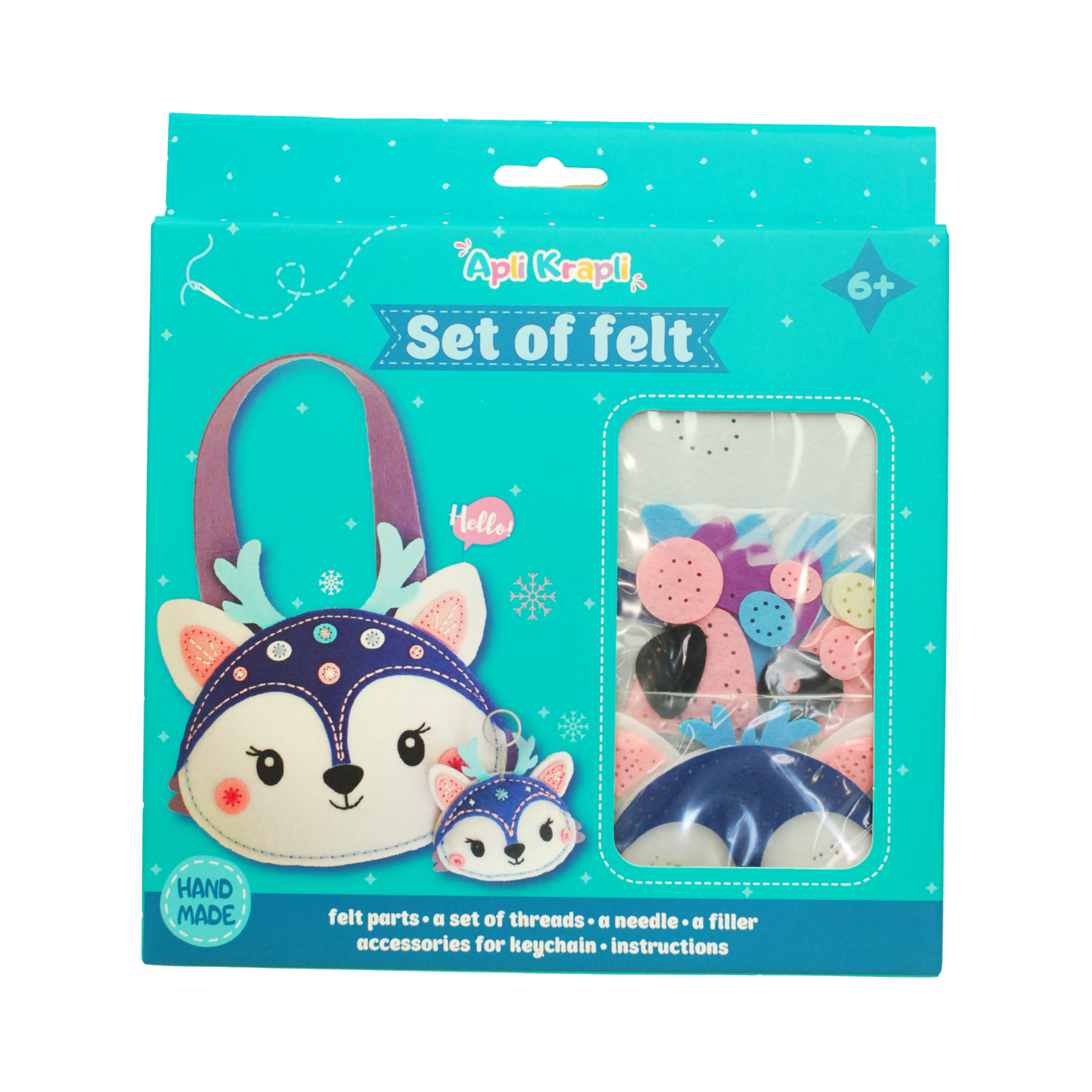 Fainotoys - Wholesale DIY Craft Kit - Kids - APLI Krapli - APLI Krapli Sewing Patterns Bag & Keychain Deer Printable Templates Materials Not Included Ages 10+3
