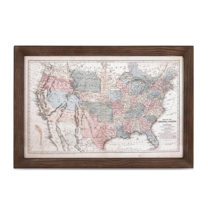 Promo Vintage United States Framed Map for wholesale by Park Hill Collection