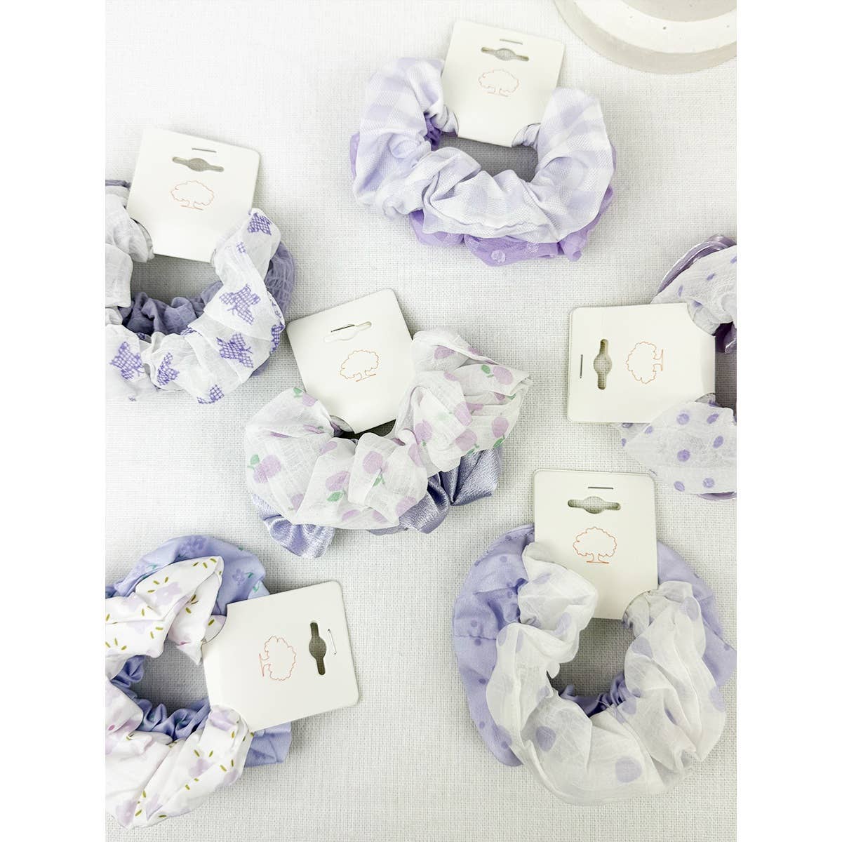 MÉLANGER LA COULEUR Ensemble de chouchous en tissu assortis palette lavande en vente sur Faire1