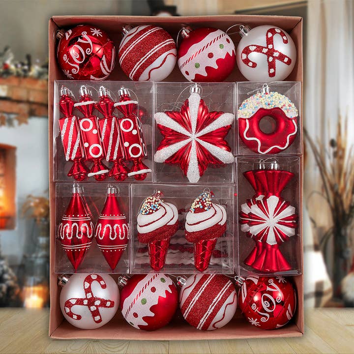OrnamentallyYou - Wholesale Ornament Set - Sweets and Candy Theme Christmas Ornament Bundle