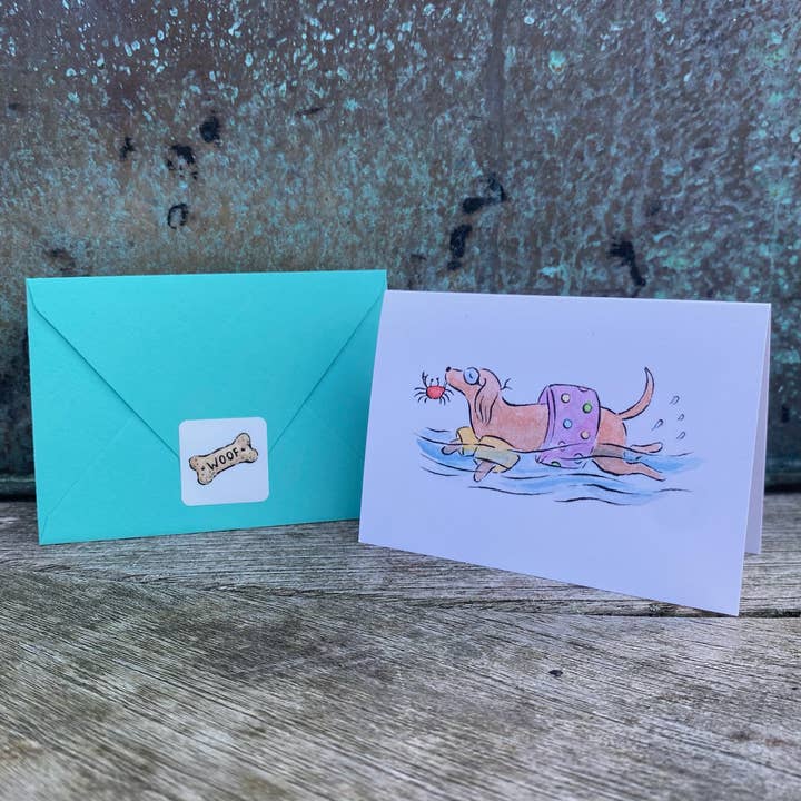 Independent Puppy – wholesale Stationery/notecard set – Swimmy Pups Mini Note Cards, Set of 6 | 2.5 x 3.5"1
