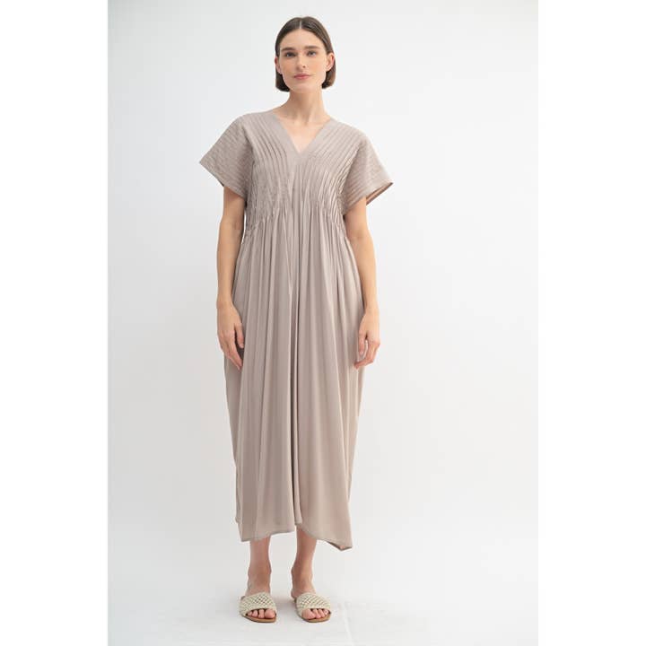 PIN TUCK DETAIL MAXI DRESS for wholesale by FUN2FUN