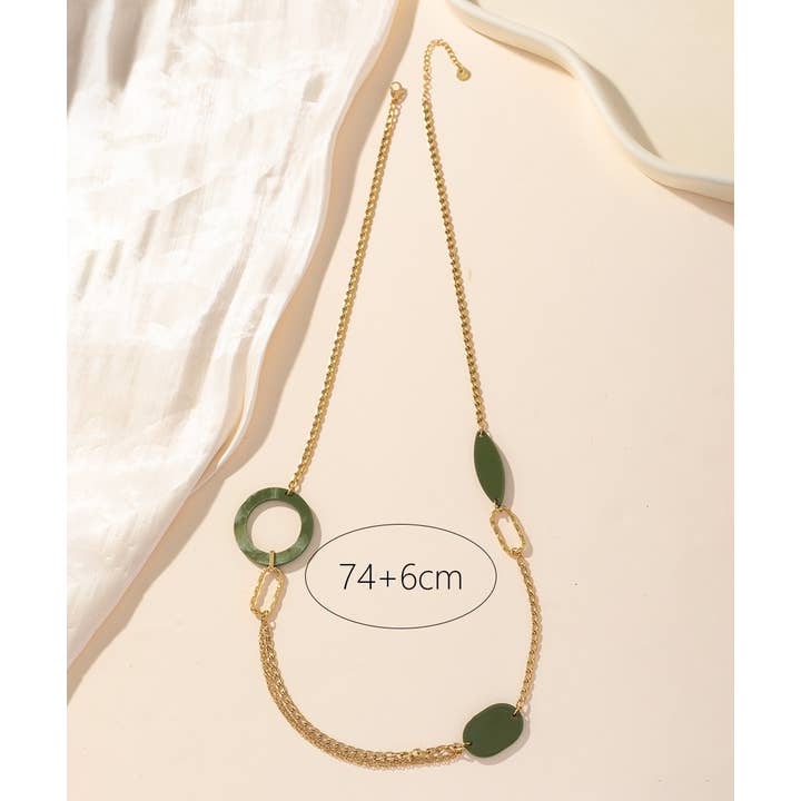 Blossom bijoux - Wholesale Y-Neck/Lariat Necklace - 24CCA013 Steel Long Chain Necklace