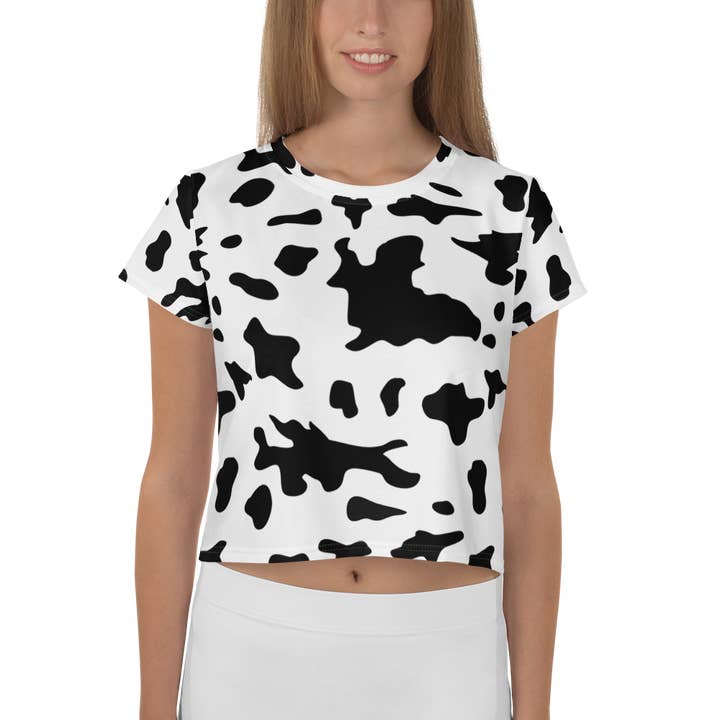 Tiny Cow Designs - Wholesale T-Shirt - Women's - Natural Cow Print - Cropped Tee