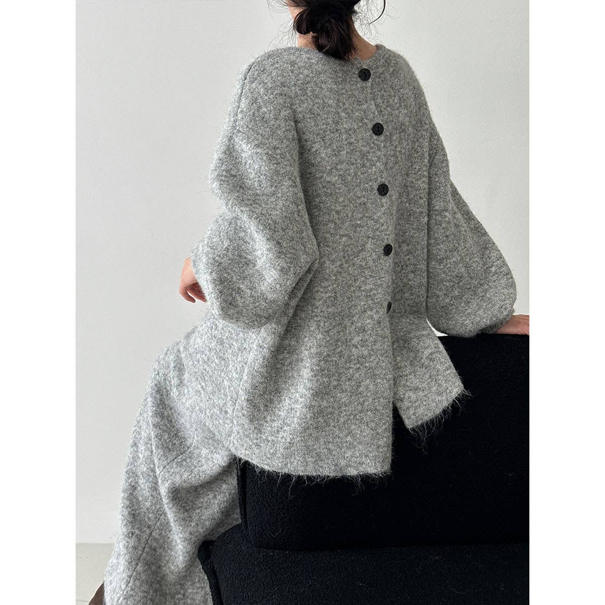 UZ Wholesale Store – Conjunto de pijama - Mulher por atacado – Conjunto de Camisola e Saia com Botão Traseiro Solto5