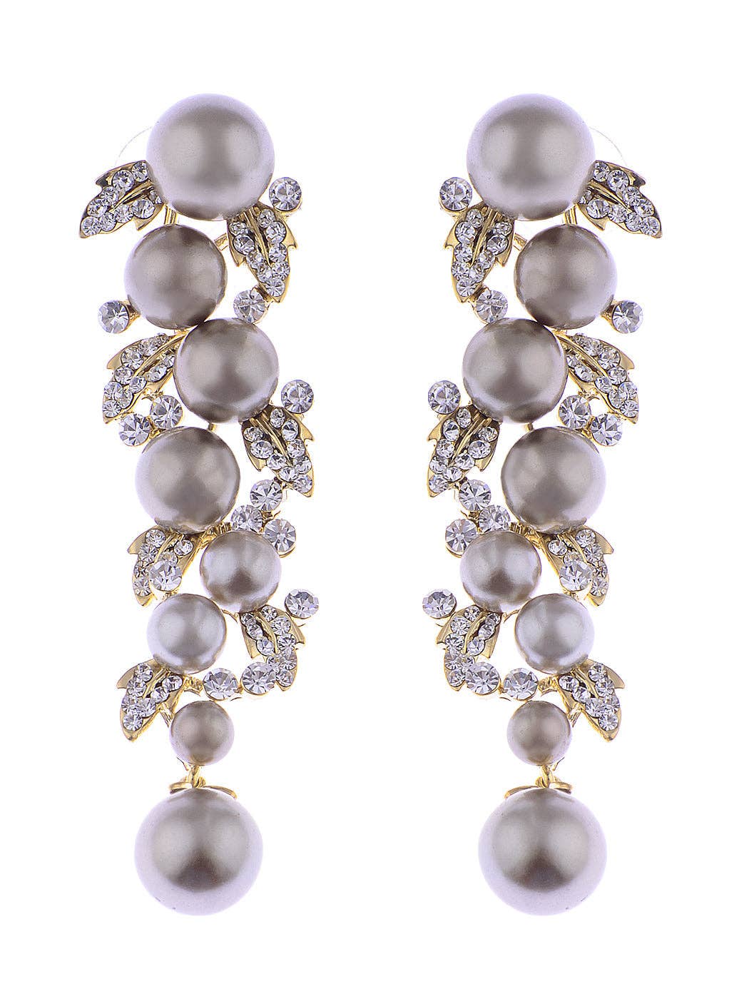 AK Brand - Wholesale Dangle Earrings - Swarovski Crystal Dangling Black Pearl Vine Earrings0