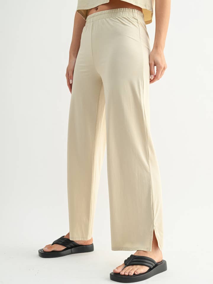 Mono B - Wholesale Lounge Sweatpants/Joggers - Women's - Air Essentials Foldover Waist Wide Leg Lounge Pants