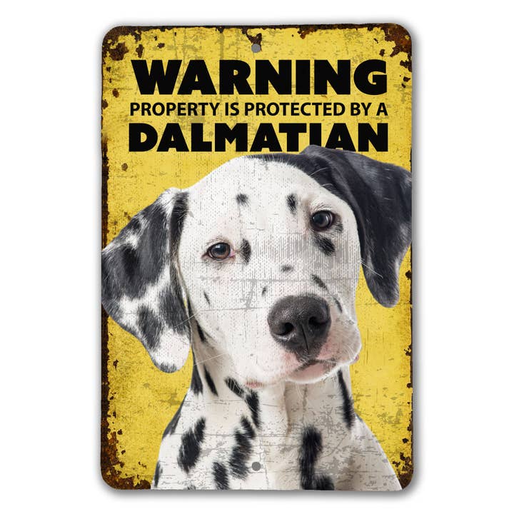 Warning Dalmatian Sign for wholesale by Real Cool Stickers & Stuff
