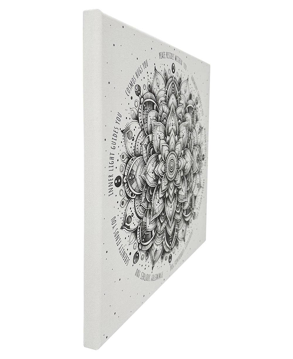 Buddha Groove - Vente Ensembles d'art mural - Impression sur toile murale monochrome Mandala Harmony2