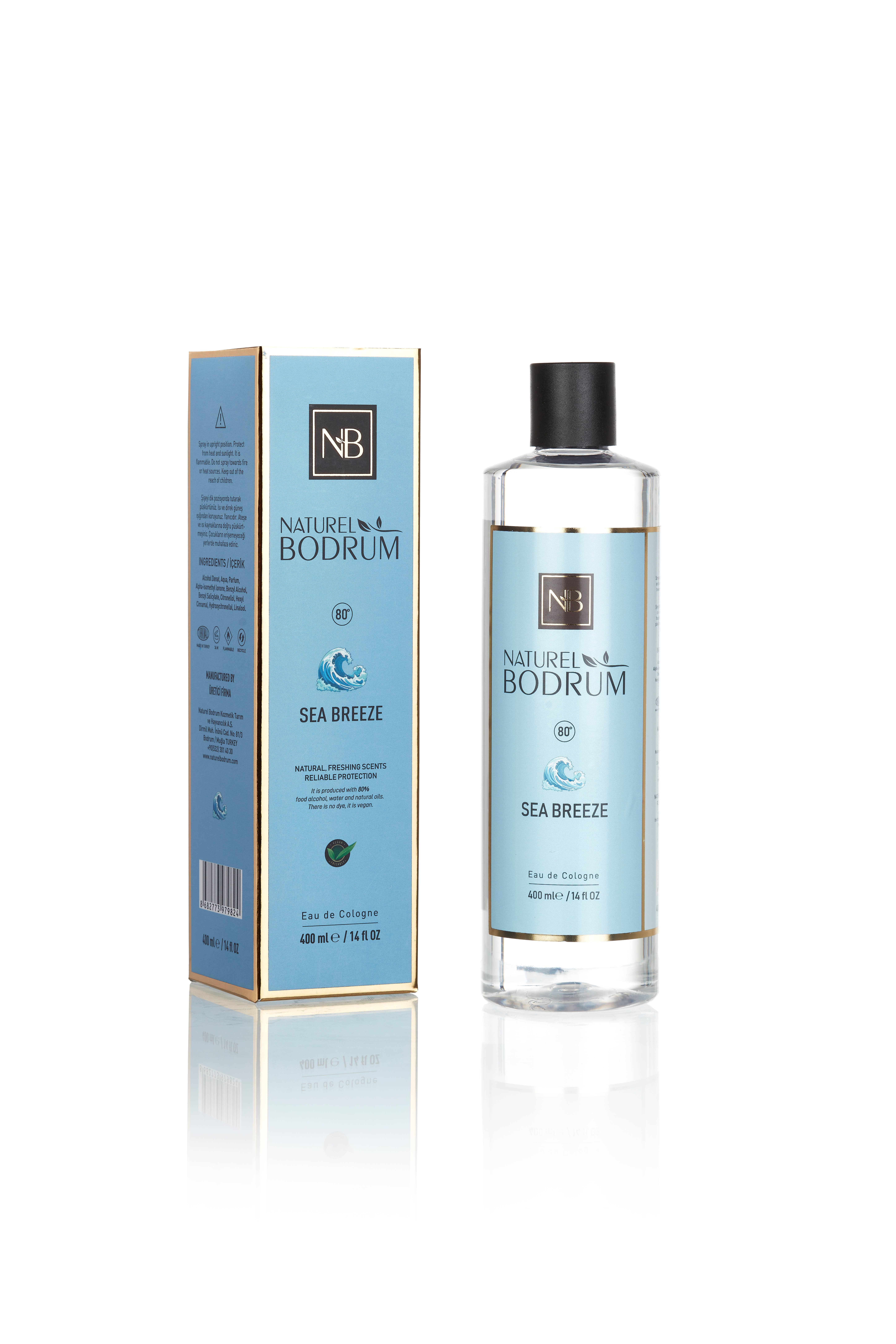 NB NATURAL BODRUM – wholesale Handdesinfektion – Sea Breeze Eau De Cologne Extra Stark 14Oz Turkisk Kölnvatten
