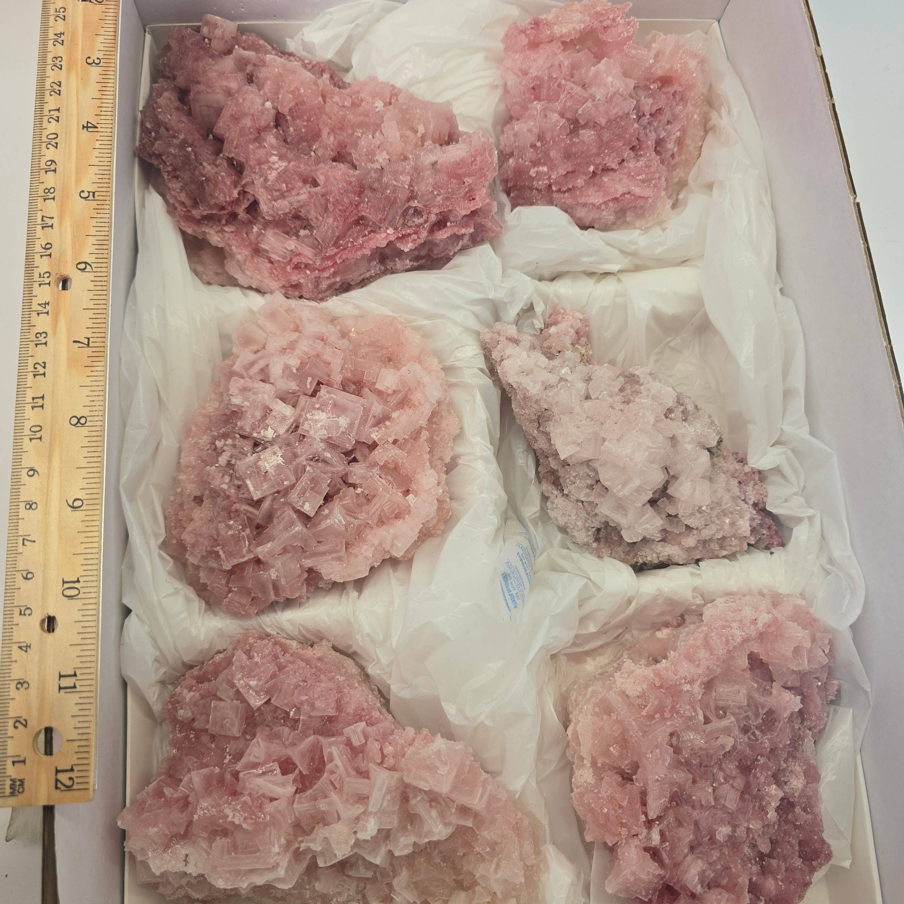 Aquamarine Daydream Wholesale - Wholesale Spiritual Stone/Crystal - 6pc Pink Halite ~ Bulk Mineral Flats ~ Crystal Specimens #51