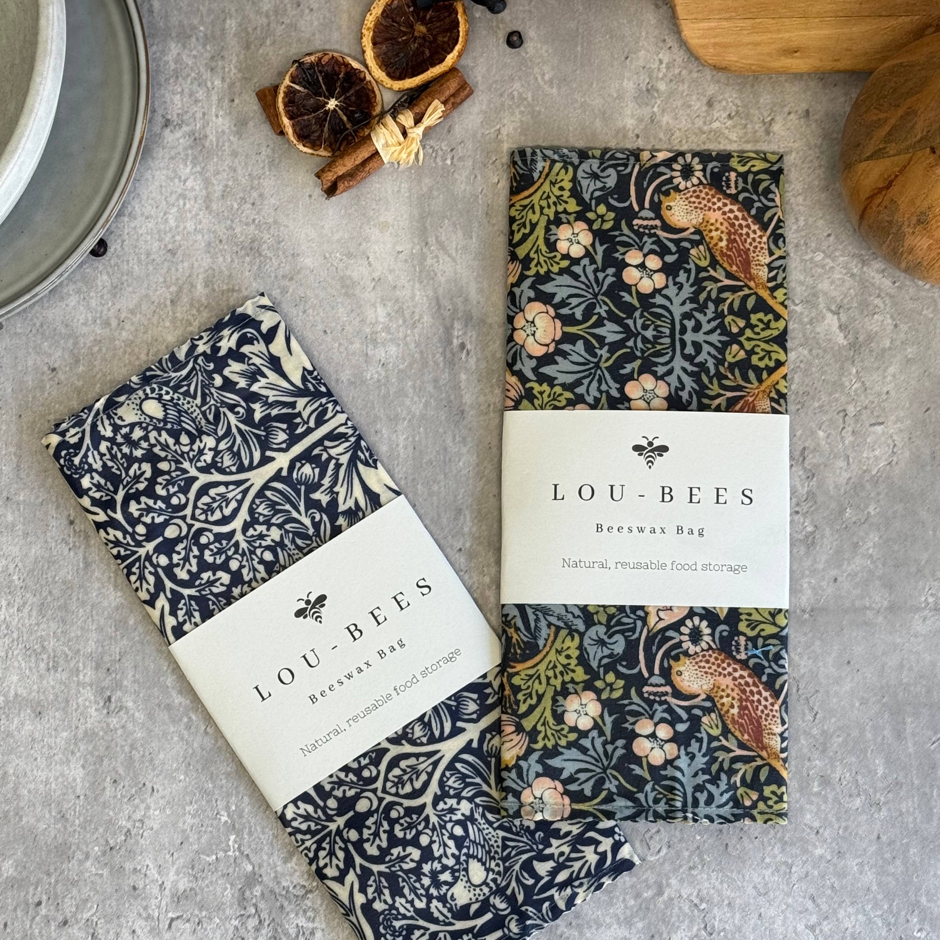 Lou Bees - Wholesale Food Storage Wrap/Bag - Beeswax Bag William Morris3