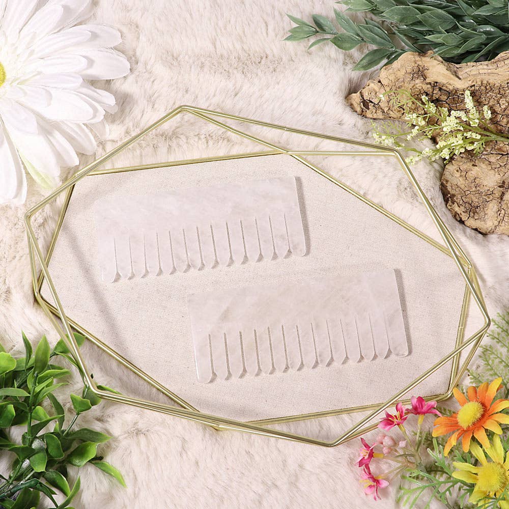 Natures Artifacts Inc - Wholesale Hair Brush/Comb - Energy Comb Medium - Clear Quartz | Crystal Combs5