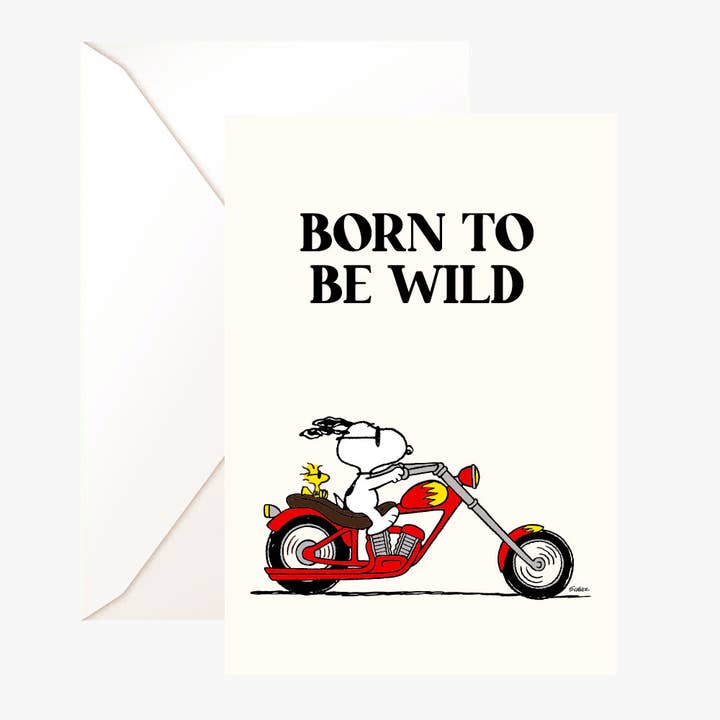 Carte double Snoopy "Born to be wild" + enveloppe pour la vente par Titlee