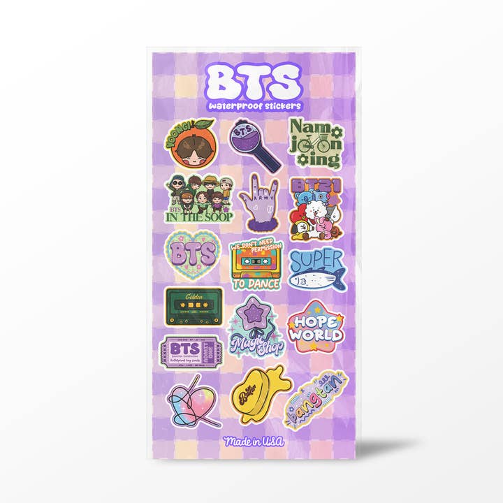 Feuilles d'autocollants Bangtan BTS pour la vente par Girls Printing House