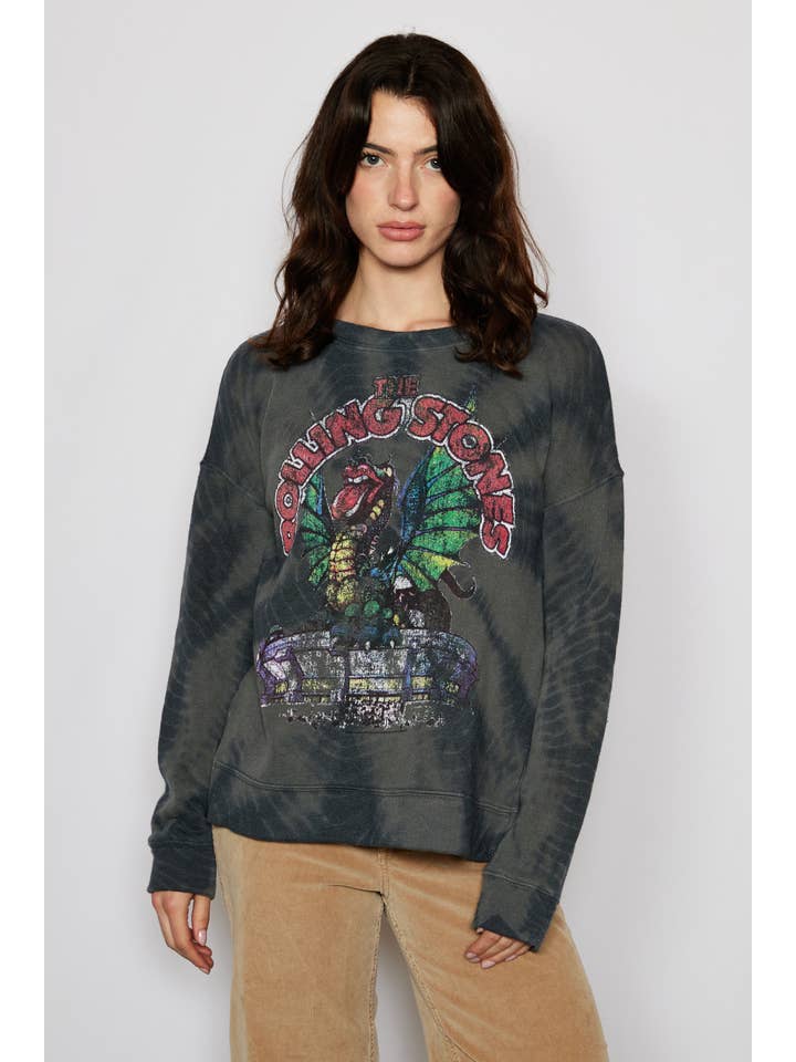 People Of Leisure - Wholesale Graphic Sweatshirt - Women's - Rolling Stones Dragon Stadium Sweatshirt