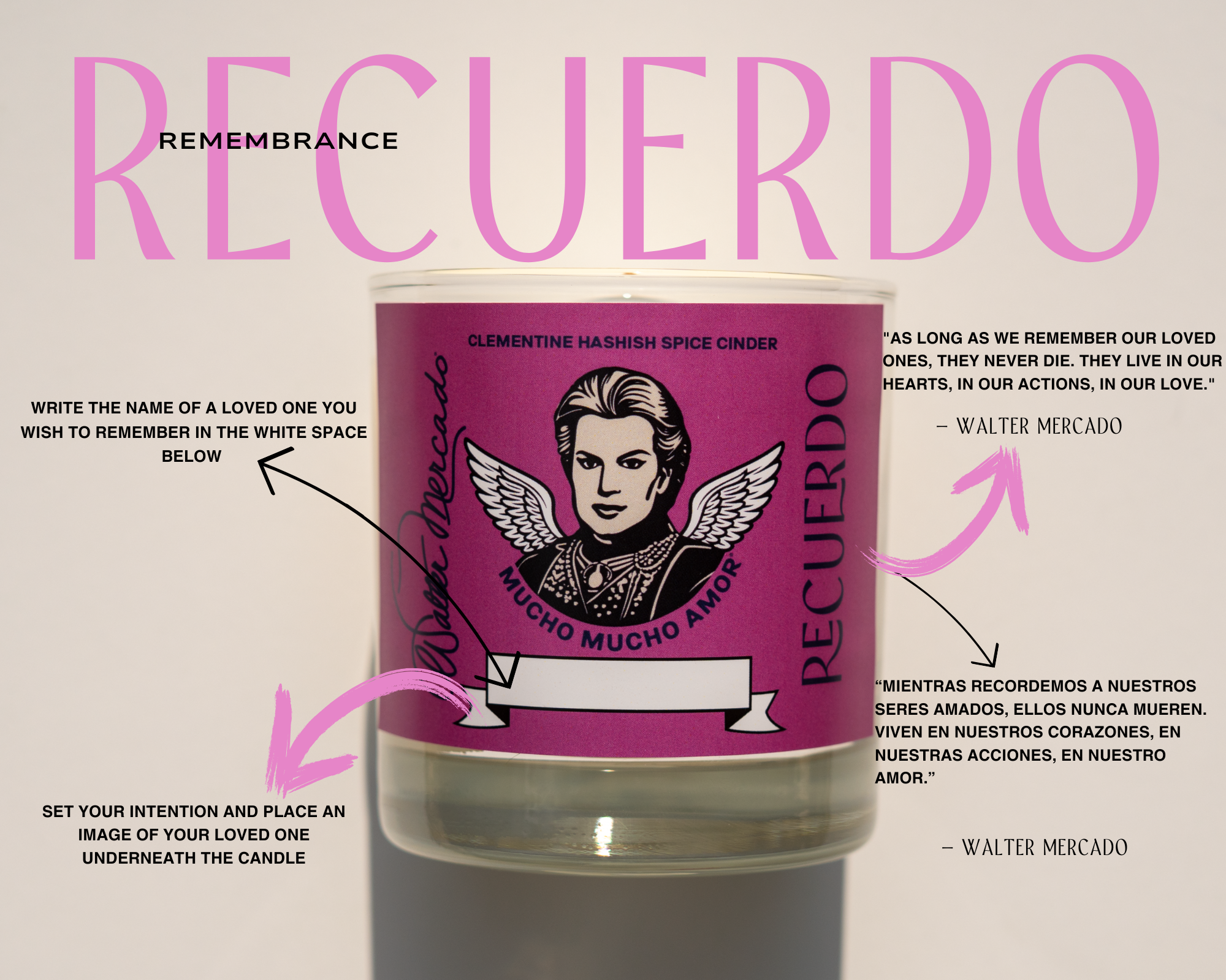 Walter Mercado - Wholesale Jar/Filled Candle - Walter Mercado - Recuerdo ( Remembrance ) Candle 5