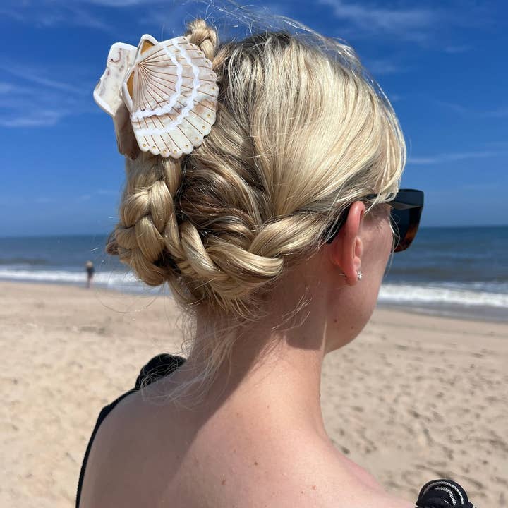 Solar Eclipse - Wholesale Hair Clip - Women's - Hand-painted Seashell Claw Hair Clip | Eco-Friendly1