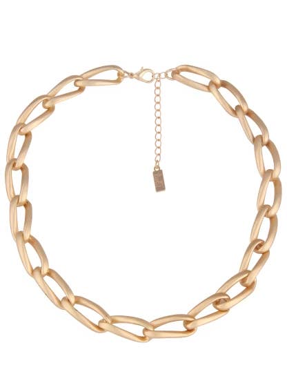 Leslii Short Necklace Statement Links Gold for wholesale by Leslii