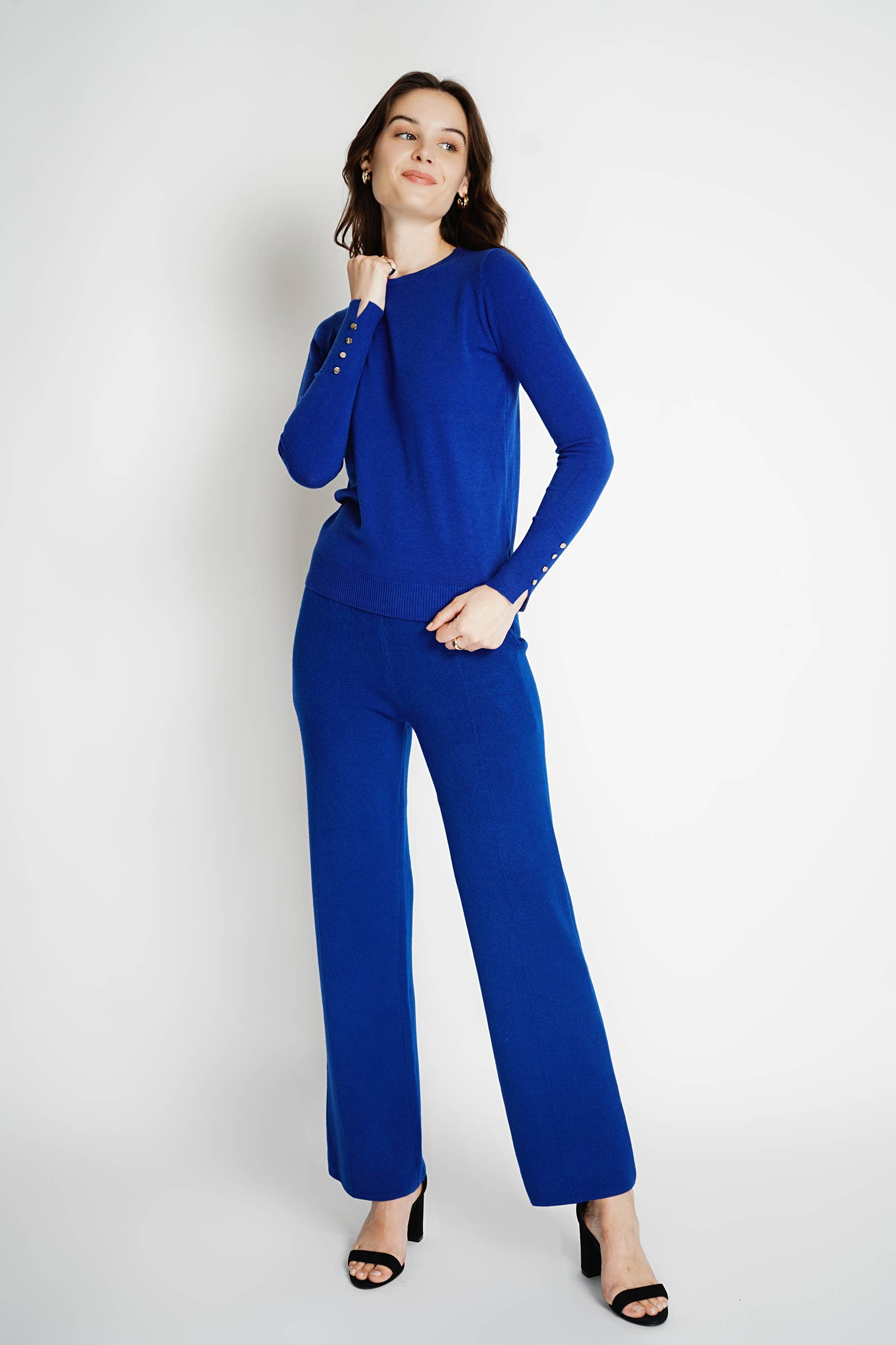 NOELINE - Wholesale Knit Sweater - Women's - Round neck fine knit sweater 252047