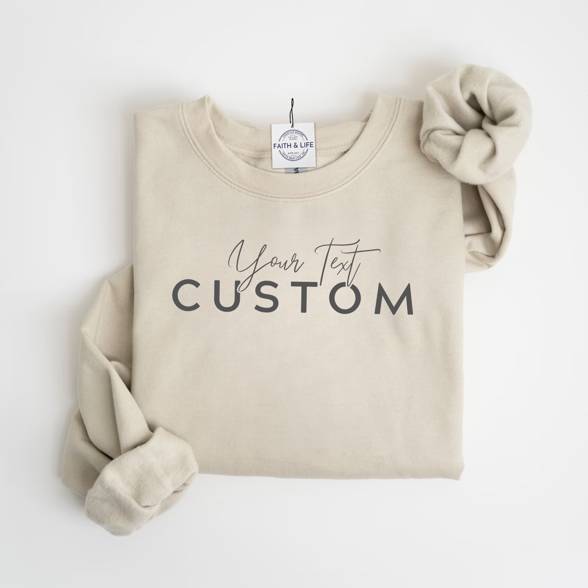 Faith & Life Christian Brands - Wholesale Graphic Sweatshirt - Women's - Custom Shop Name or Text Personalized Crewneck Sweatshirt12