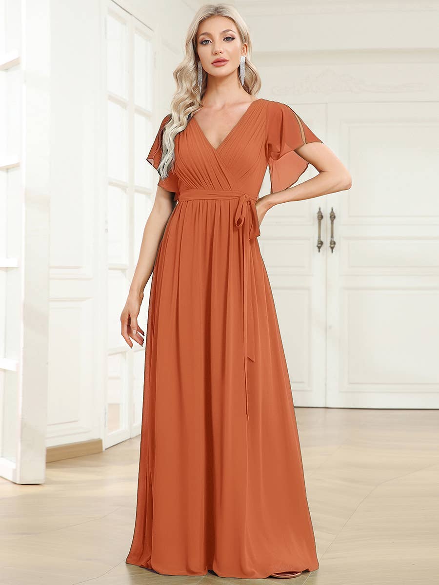 Ever-Pretty - Vente Robe – femme - Robes de soirée à volants à manches courtes exclusives B2B0
