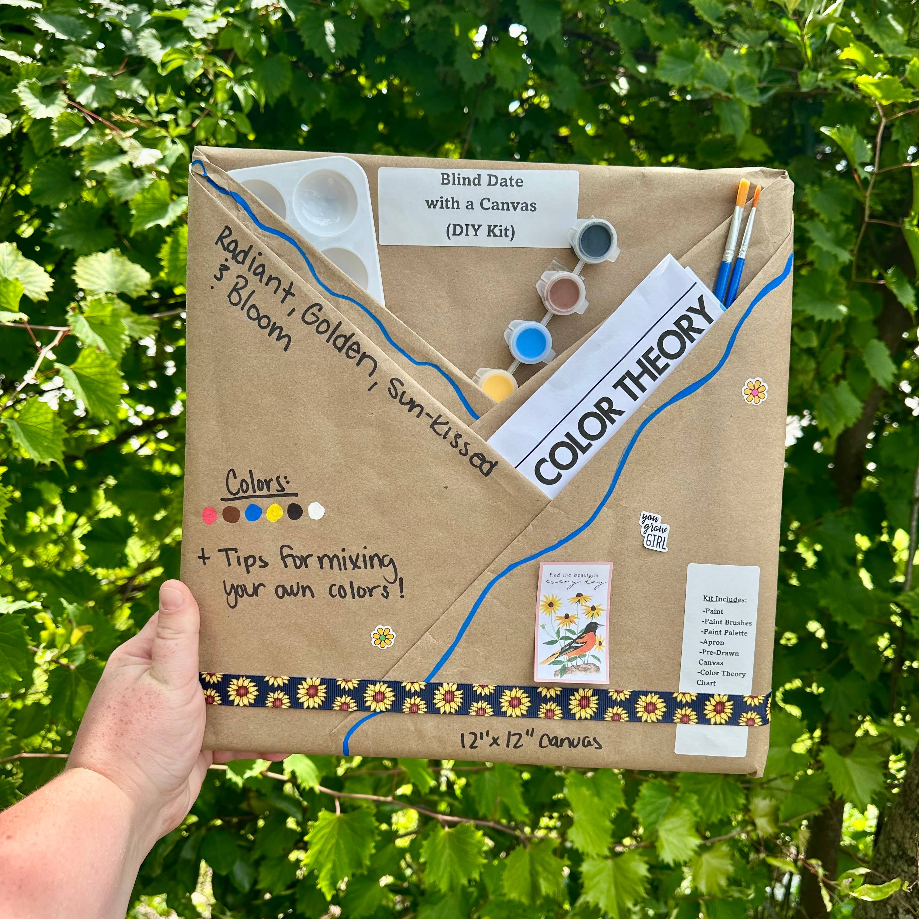 Haley Murden Arts - Wholesale DIY Craft Kit - Blind Date with a Canvas | DIY Kits | Golden Bloom Themed