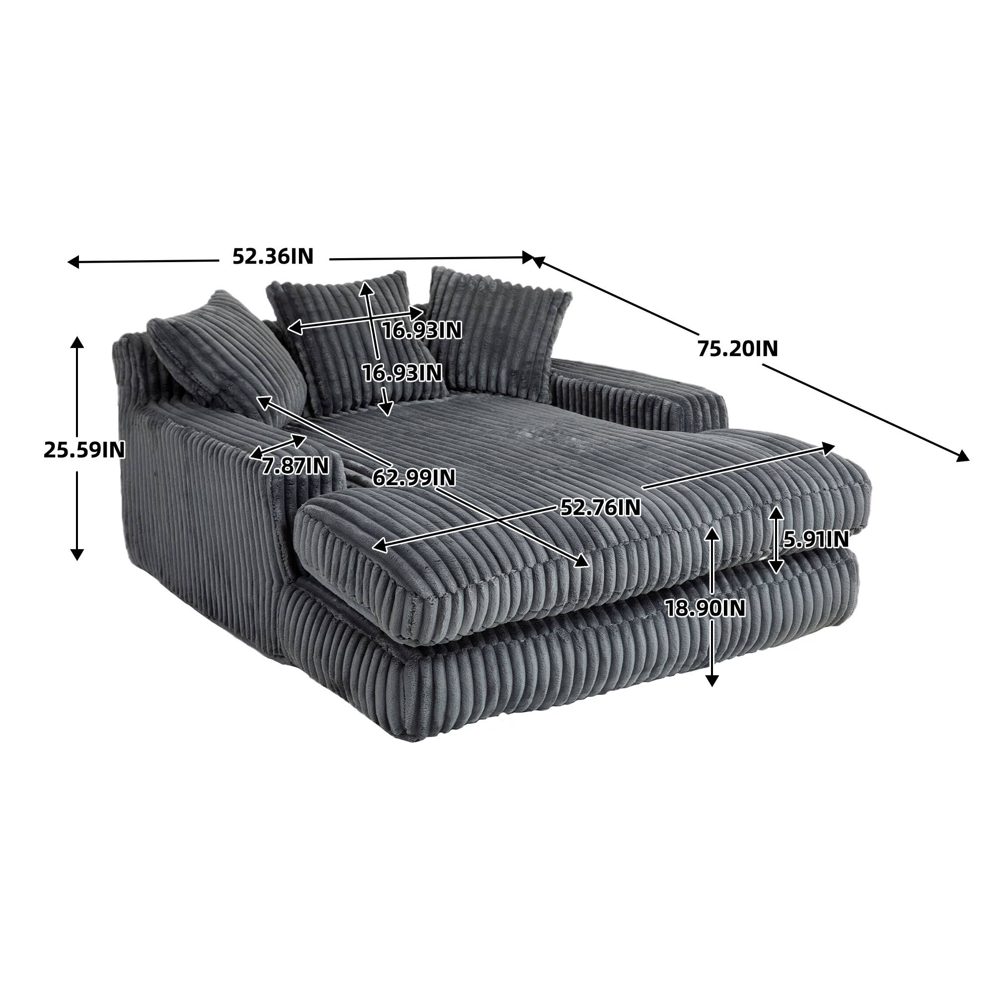 HOMYCASA DESIGN INC - Wholesale Sofa - Convertible lazy Sofa Bed with Adjustable Backrest2