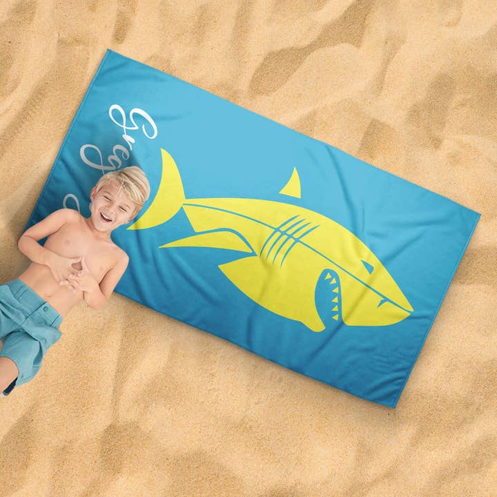 Beach Towel: Shark for wholesale by Sam and Zoey