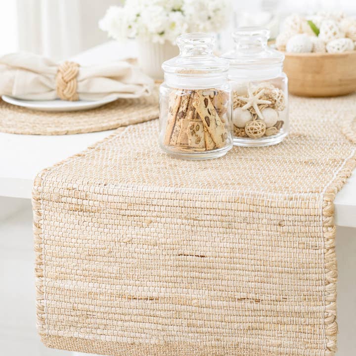 Natürlicher Jute Tischläufer – Handgewebte Tischlinie 33x183 cm für den Großhandel von chardin home