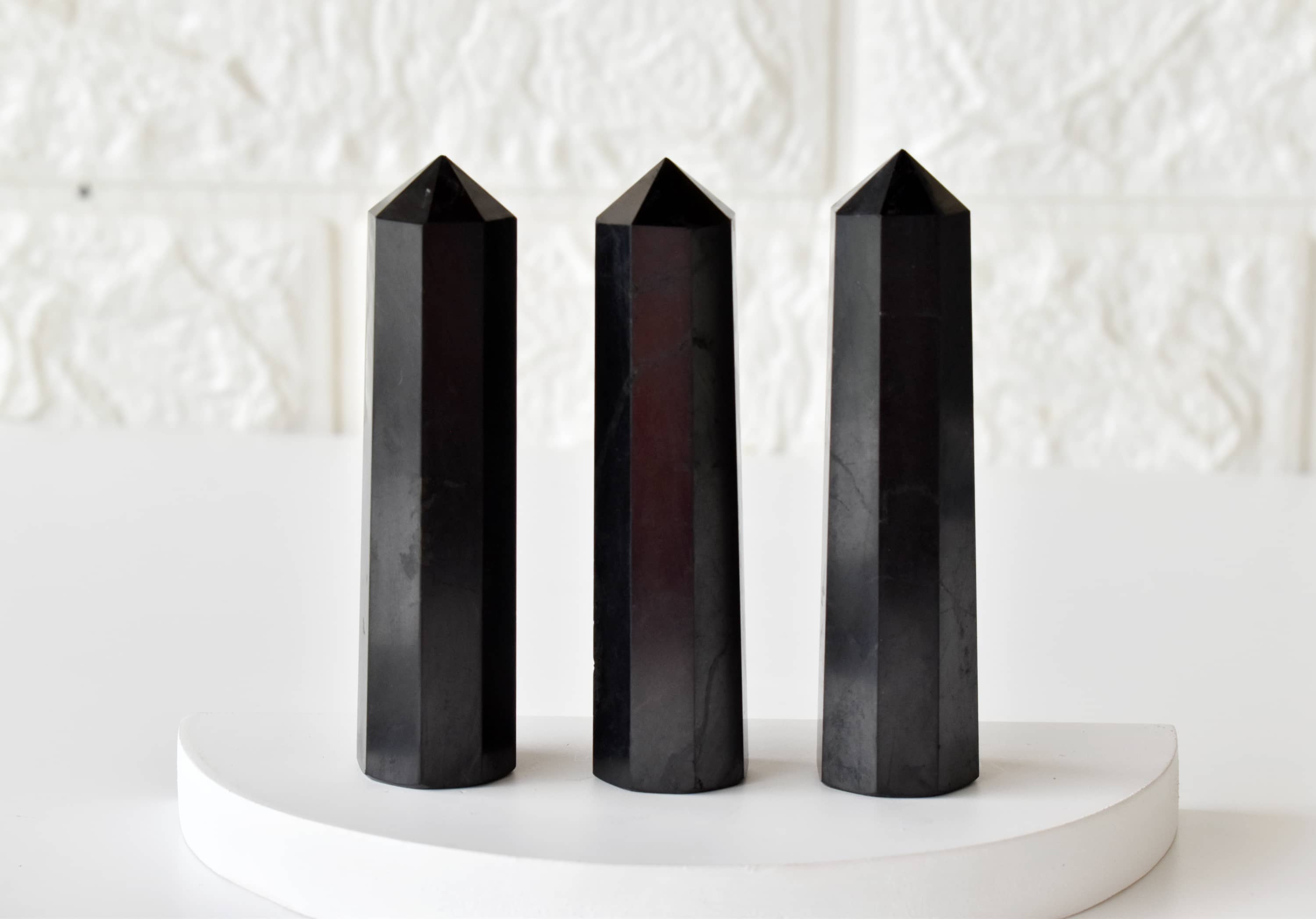 Soothing Crystals - Wholesale Spiritual Stone/Crystal - Healing Obelisk| Black Shungite Crystal Tower |Crystal Point