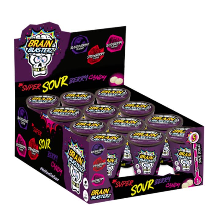 CANDYLO - Wholesale Hard Candy - Brain Blasterz Dark Fruits Hard Candy Tub 12x48g