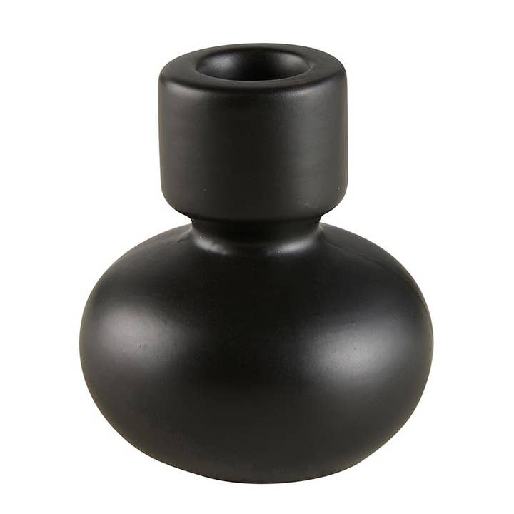 47th & Main (Creative Brands) - Wholesale Candle Holder - Black Round Taper Candleholder - Small