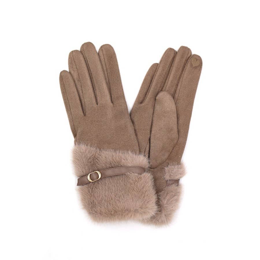 Paperdoll - Wholesale Gloves – Women's - FAUX FUR ULTRA SUEDE FASHION GLOVES5