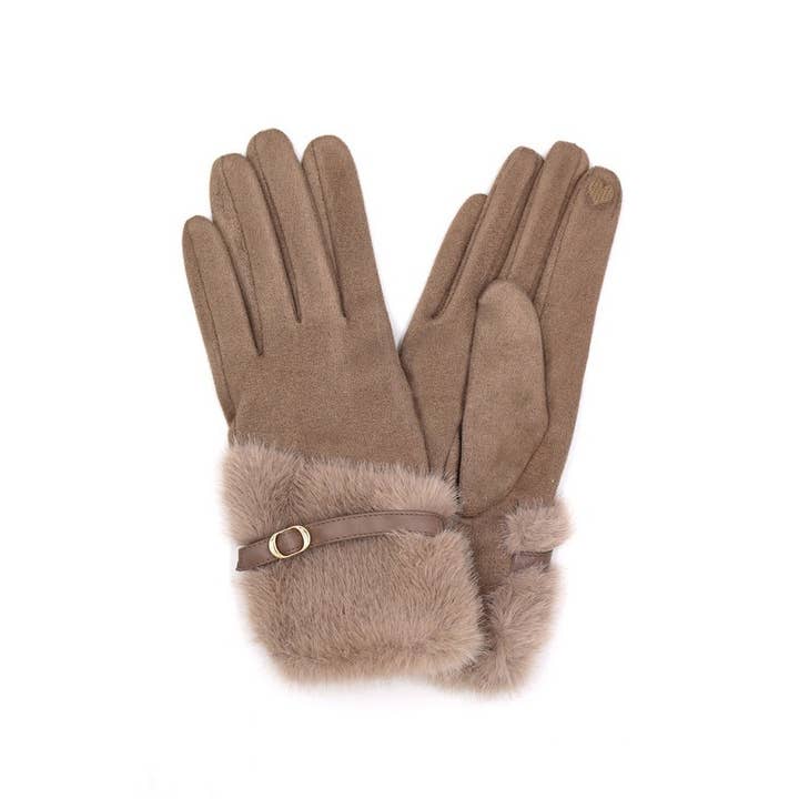Paperdoll - Wholesale Gloves – Women's - FAUX FUR ULTRA SUEDE FASHION GLOVES5