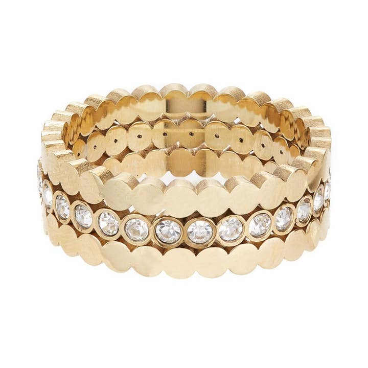 Triple Stacking Gold Ring Set for wholesale by Ballinger