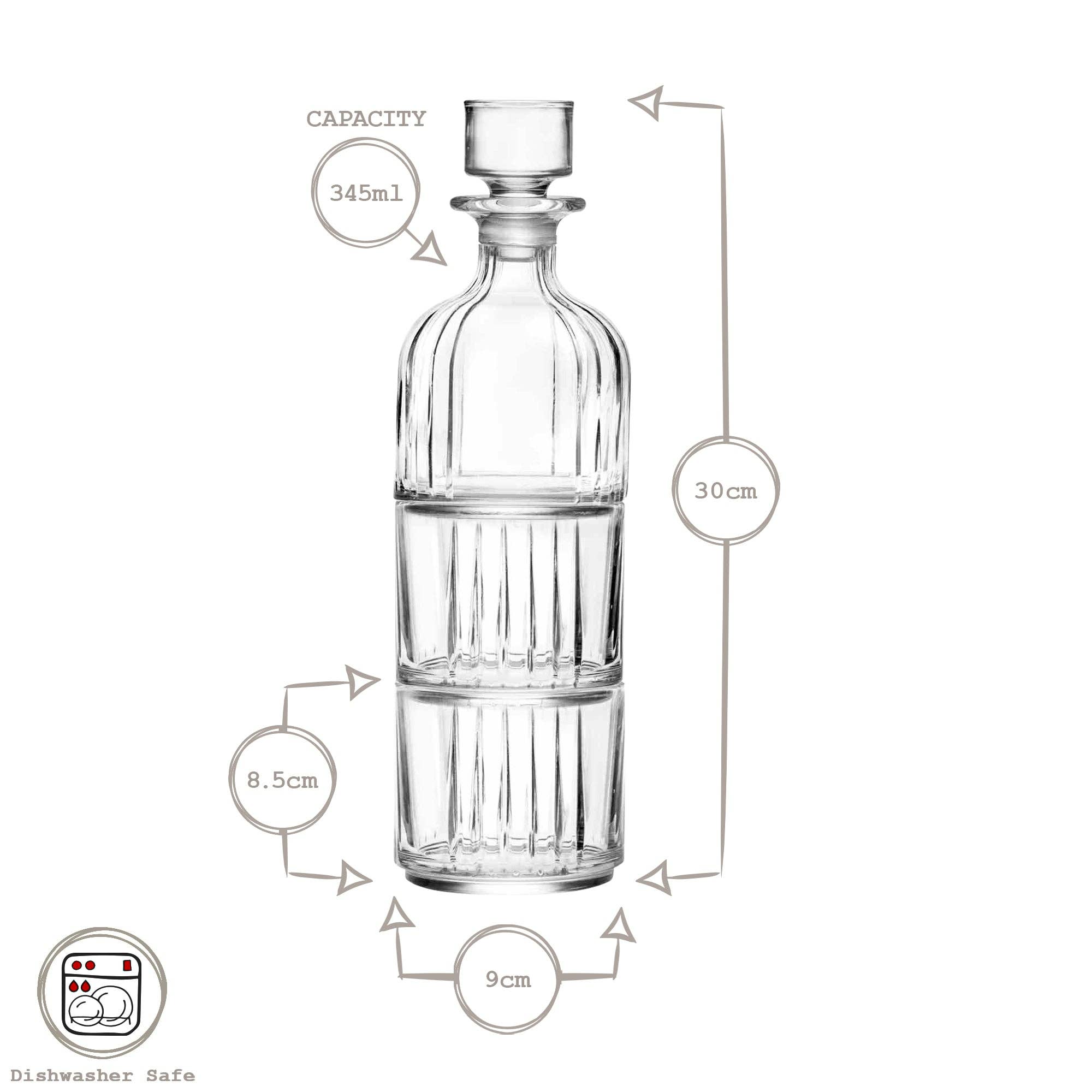 Rinkit Ltd - Wholesale Decanter - 3 Piece 345ml Timeless Combo Stacking Glass Whisky Decanter Set5