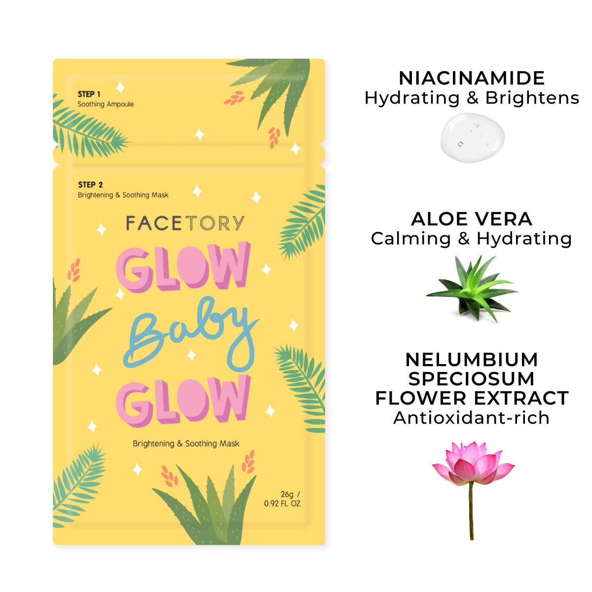FaceTory - Wholesale Skincare Face Mask - Face Mask - K-Beauty - 2-Step Brightening - Glow Baby Glow1