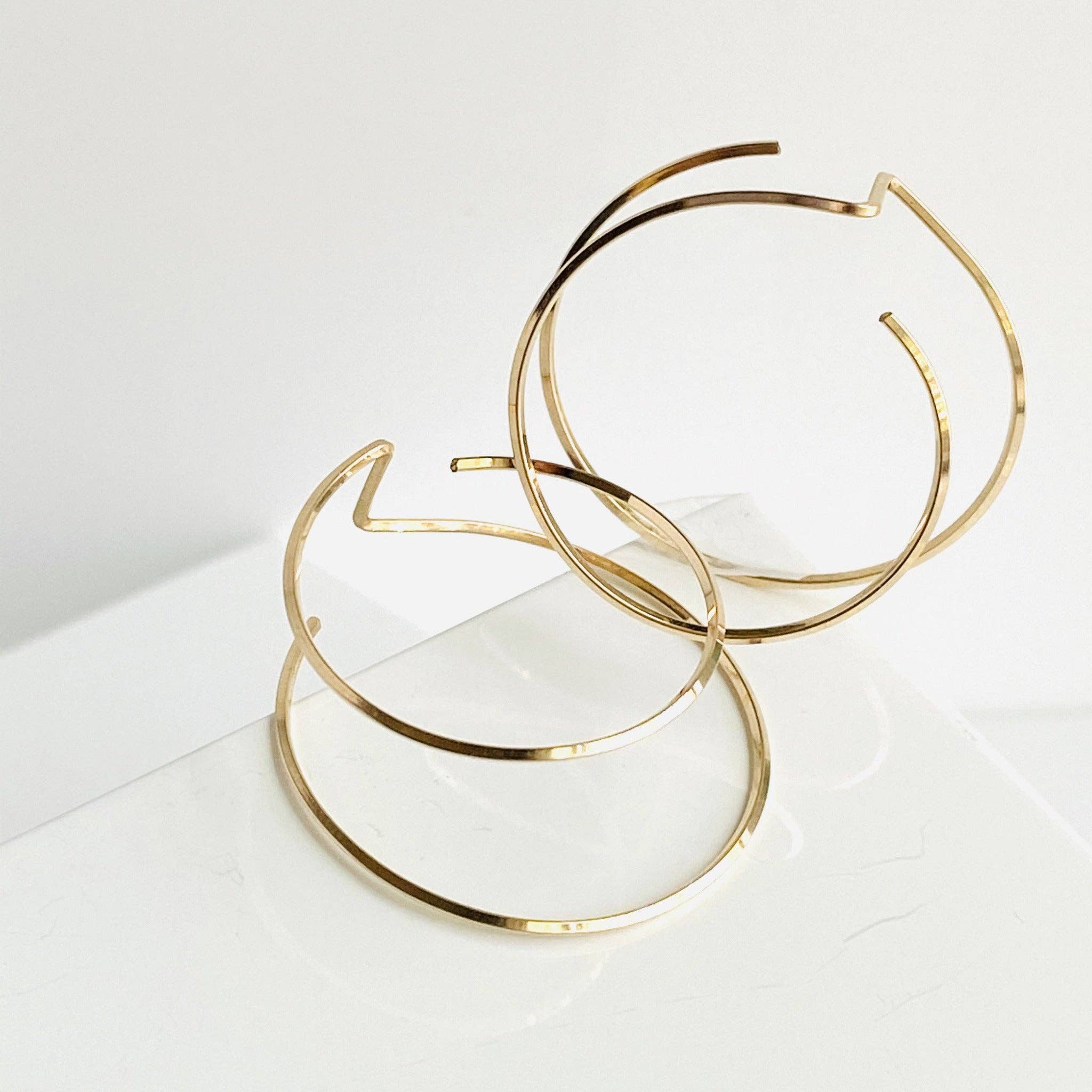 Aviv Jewelry - Vente Créoles - Alba - Boucles d'oreilles créoles doubles 3D7