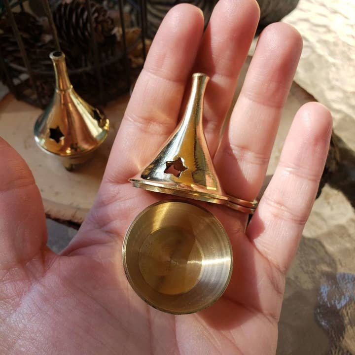 My Magic Place Shop - Wholesale Incense Holder - Small Brass Cone Burner / Cone Burner/Altar Décor3