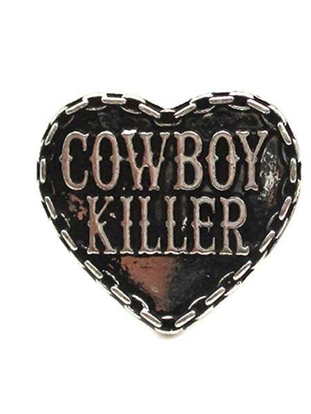 Western Heart Cowboy Killer Engraved Cuff Ring for wholesale by Snowing West