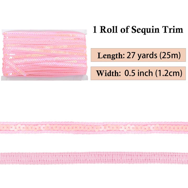 AK Brand - Wholesale Craft supplies - Sequin Trim 0.5 Inch Flat Glitter Sequin Ribbon Bling Fabric36